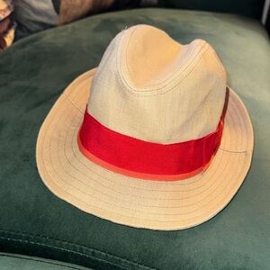Tan Fedora with Red Band